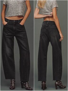 Driftwood Parker Embellished High-Rise Barrel Jeans